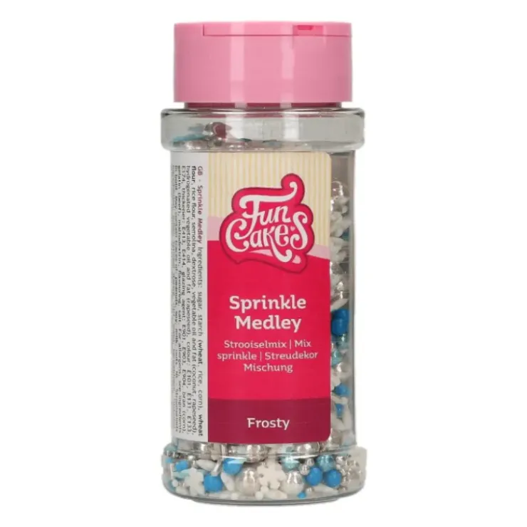 Online FUNCAKES Décoration en Sucre Mélange Hivernal Bleu, Blanc et Argenté 65 g