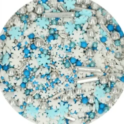 Online FUNCAKES Décoration en Sucre Mélange Hivernal Bleu, Blanc et Argenté 65 g
