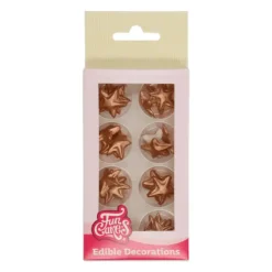 Sale FUNCAKES Décoration Gâteau Etoiles Bronze en Pâte à Sucre (x24)