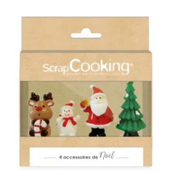 Sale SCRAPCOOKING Décoration pour Gâteau Noël (x4)