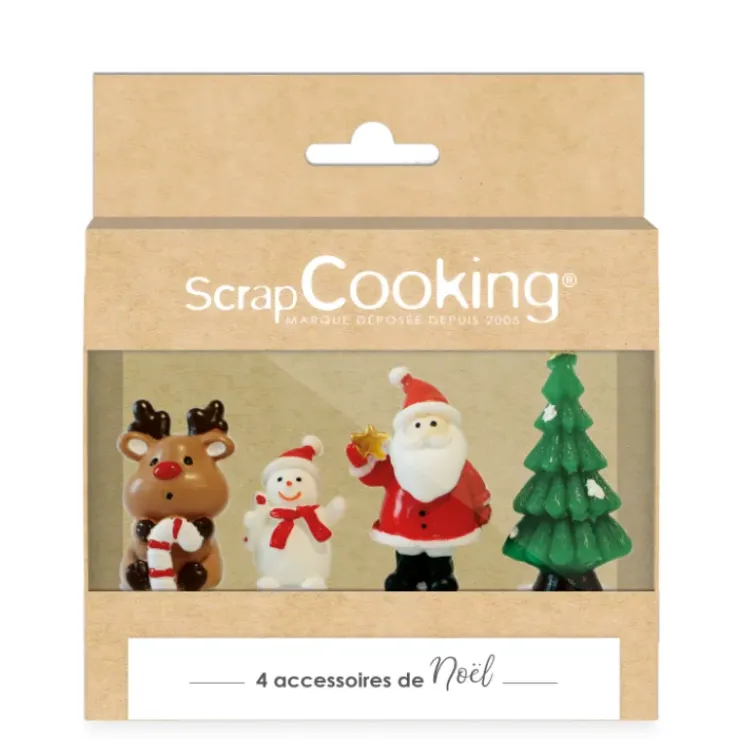 Sale SCRAPCOOKING Décoration pour Gâteau Noël (x4)
