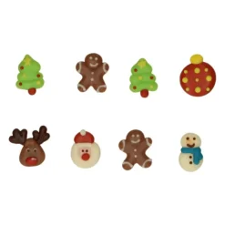 New FUNCAKES Décorations en Chocolat Blanc Noël (x8)