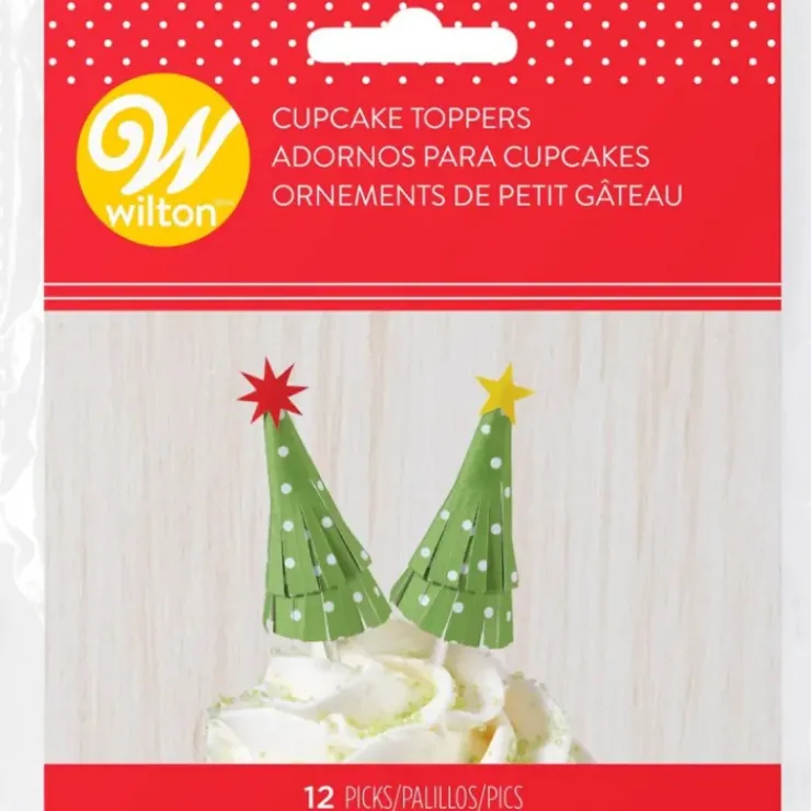 Clearance WILTON Décorations Sapins de Noël sur Piques (x12)