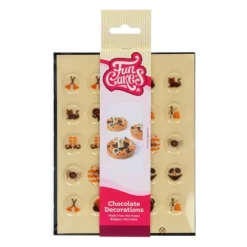 New FUNCAKES Décors Chocolat Blanc 10 Motifs Halloween (x25)