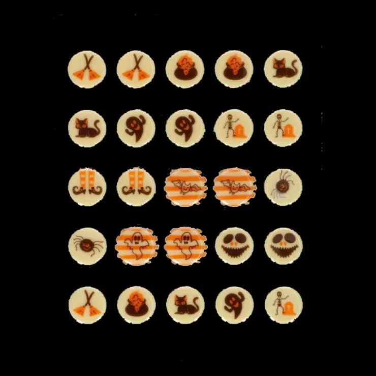 New FUNCAKES Décors Chocolat Blanc 10 Motifs Halloween (x25)
