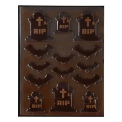 New FUNCAKES Décors Chocolat Noir Cimetière Halloween (x12)