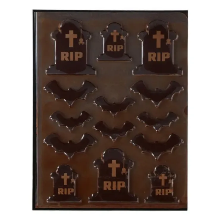 New FUNCAKES Décors Chocolat Noir Cimetière Halloween (x12)