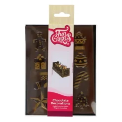 Hot FUNCAKES Décors Chocolat Noir Motifs Noël Doré (x12)
