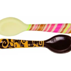 New FLORENSUC Décors en Chocolat Blanc et Noir Cuillères Multicolores et Or 85x20 mm (x48)