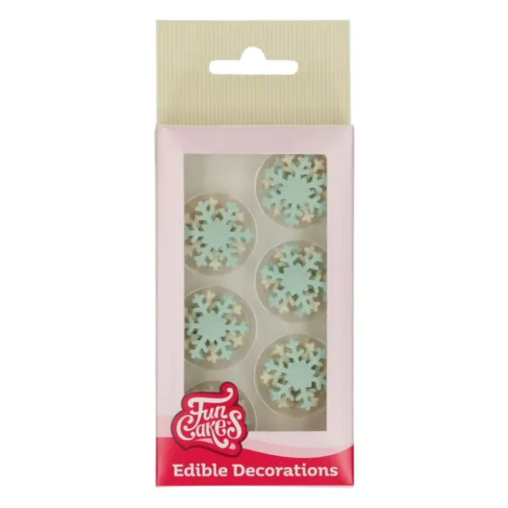 Best FUNCAKES Décors en Pâte à Sucre Flocons de Neige (x12)