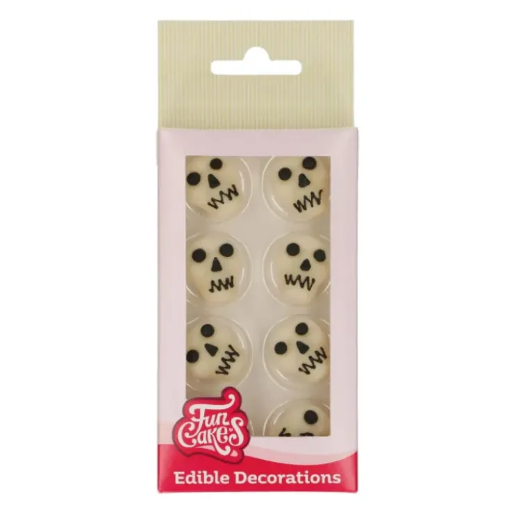 New FUNCAKES Décors en Pâte à Sucre Tête de Mort (x8)