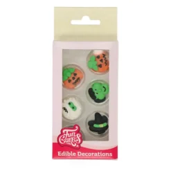 FUNCAKES Décors en Sucre 4 Motifs Halloween (x12)
