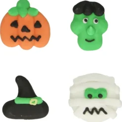 FUNCAKES Décors en Sucre 4 Motifs Halloween (x12)