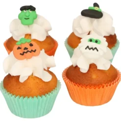 FUNCAKES Décors en Sucre 4 Motifs Halloween (x12)