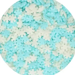 Best FUNCAKES Décors en Sucre Flocon de Neige Bleu et Blanc 150 g