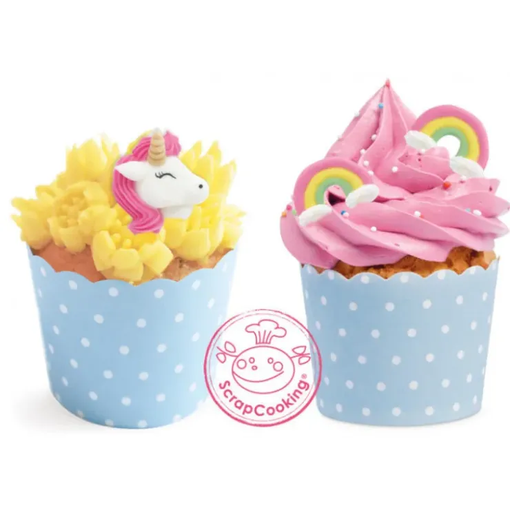 SCRAPCOOKING Décors en Sucre Licorne et Arc en Ciel x6