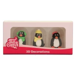 Hot FUNCAKES Décors en Sucre Pingouins 3D (x3)