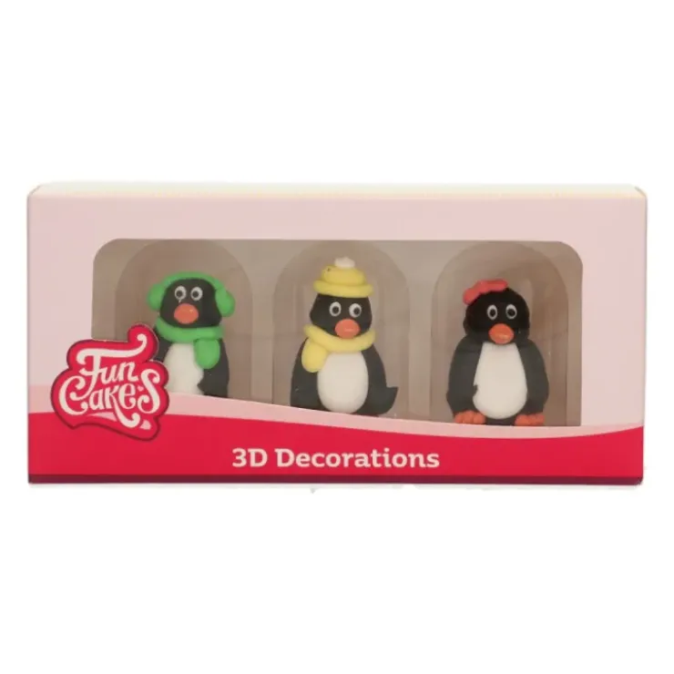 Hot FUNCAKES Décors en Sucre Pingouins 3D (x3)
