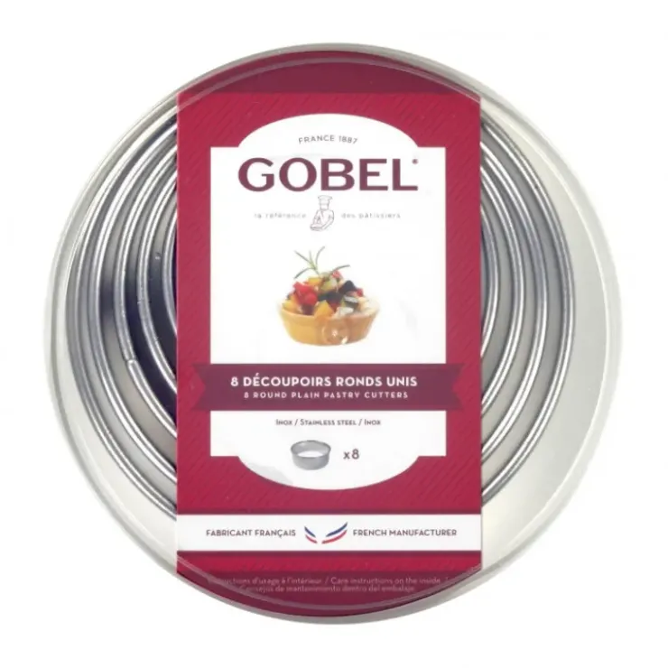 GOBEL Découpoirs Ronds unis inox (boite de 8)