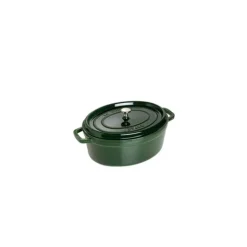 STAUB DEFAUT Cocotte Fonte Ovale 31 cm Vert Basilic Majolique 5,5 L (sans couvercle)