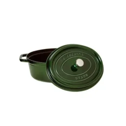 STAUB DEFAUT Cocotte Fonte Ovale 31 cm Vert Basilic Majolique 5,5 L (sans couvercle)