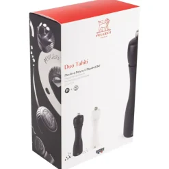 Clearance PEUGEOT Duo Moulin à Poivre et à Sel Tahiti 20 cm Noir et Blanc