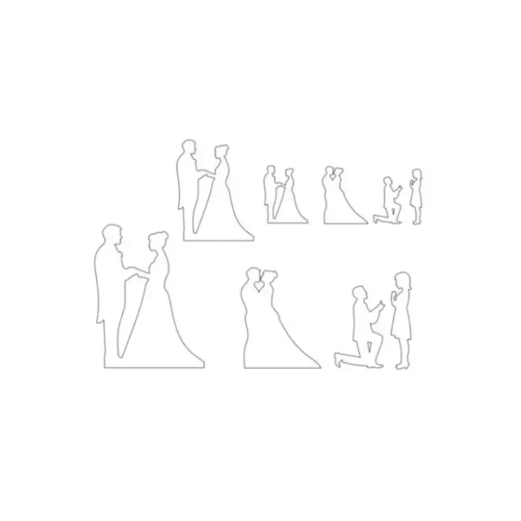 Discount CUISINEADDICT Emporte Pièce Silhouettes Mariés H.12.5 cm (x7)