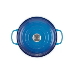 New LE CREUSET Faitout Azur en Fonte avec Intérieur Sable 30 cm Signature