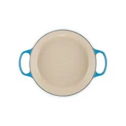 New LE CREUSET Faitout Azur en Fonte avec Intérieur Sable 30 cm Signature