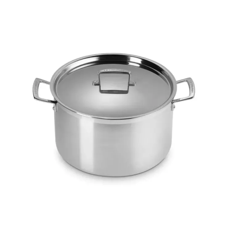 LE CREUSET Faitout Inox 28 cm avec Couvercle