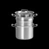 Discount LE CREUSET Faitout Inox 20 cm avec Panier Vapeur
