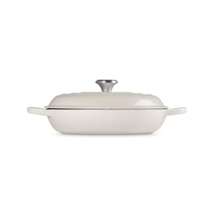 LE CREUSET Faitout Meringue en Fonte avec Intérieur Sable 30 cm Signature