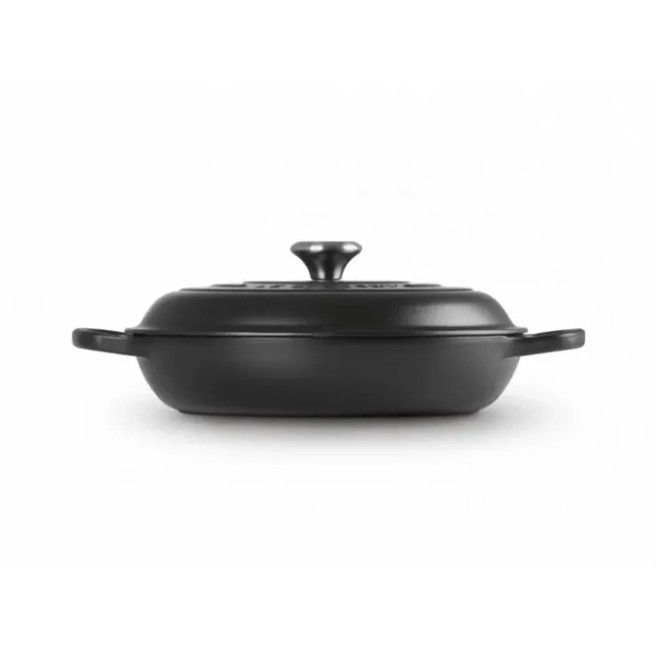 LE CREUSET Faitout Noir Mat en Fonte avec Intérieur Noir 30 cm Signature