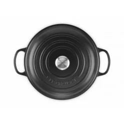 LE CREUSET Faitout Noir Mat en Fonte avec Intérieur Noir 30 cm Signature