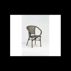 Online LYROSE Fauteuil Imitation Rotin Moka et Bois