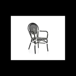 New LYROSE Fauteuil Tressé Bamboo Noir et Blanc