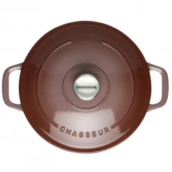 Clearance CHASSEUR FIN DE SERIE Cocotte en Fonte Ronde 20 cm Bois de Rose