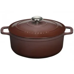 Clearance CHASSEUR FIN DE SERIE Cocotte en Fonte Ronde 20 cm Bois de Rose