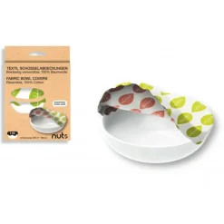 NUTS FIN DE SERIE Couvercle réutilisable XL blanc motif feuille 100% coton
