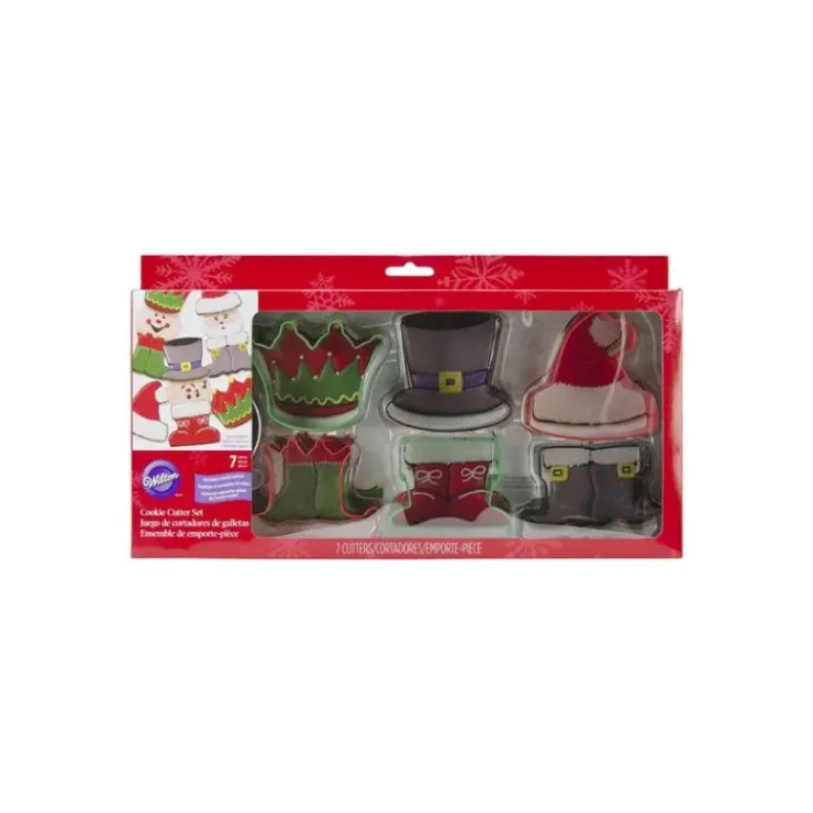Clearance WILTON FIN DE SERIE Emporte-Pièce Inox Personnages Noël (x7)