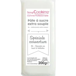 Hot SCRAPCOOKING FIN DE SERIE Pâte à Sucre Blanche Spéciale Couverture 200g