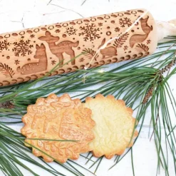 Hot SCRAPCOOKING FIN DE SERIE Rouleau à Pâtisserie Motif Noël Forêt Enchantée 39 cm