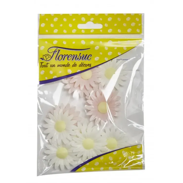 Discount FLORENSUC Fleur Azyme Bio Marguerite Rose et Blanche 4,5 cm x10