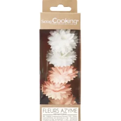 SCRAPCOOKING Fleurs Azyme Dahlias Blancs et Roses (x5)