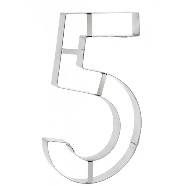 Hot MALLARD FERRIERE Grand Emporte Pièce Inox Chiffre 5 32x18 cm