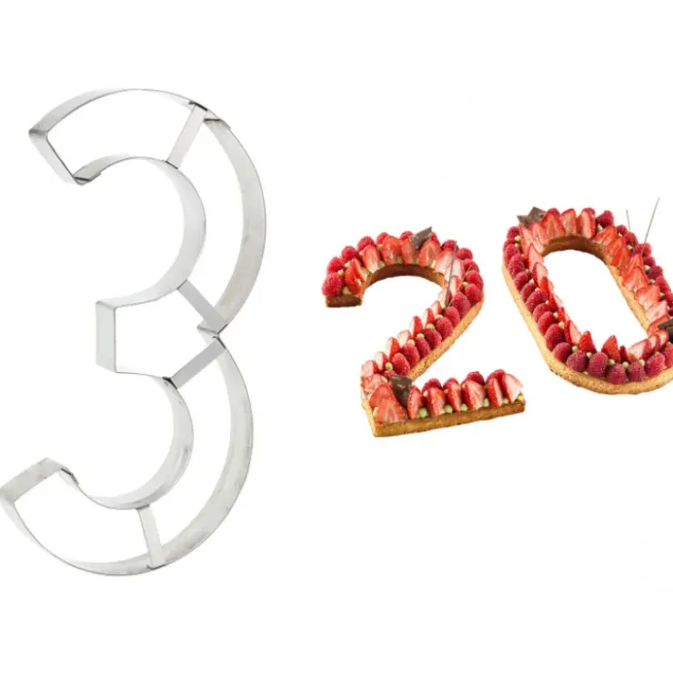 Discount MALLARD FERRIERE Grand Emporte Pièce Inox Chiffre 3 32x16 cm