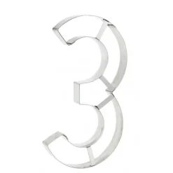 Discount MALLARD FERRIERE Grand Emporte Pièce Inox Chiffre 3 32x16 cm