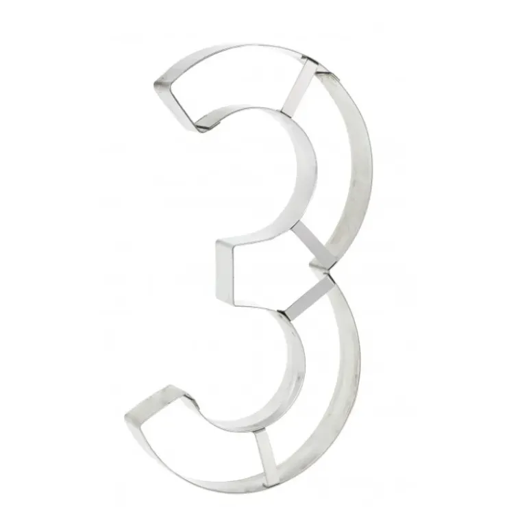 Discount MALLARD FERRIERE Grand Emporte Pièce Inox Chiffre 3 32x16 cm