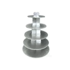Outlet GATODECO Grand Présentoir Argenté Cupcakes 5 Etages Ronds Gatodéco