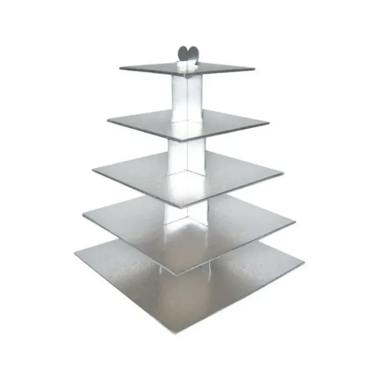 Clearance GATODECO Grand Présentoir Argenté Cupcakes 5 Etages Carrés Gatodéco